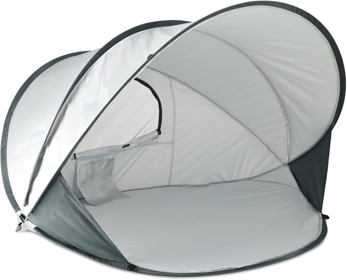 Deryan Luxe Pop Up Strandtent XXL - Anti-UV 50+ - Zilver