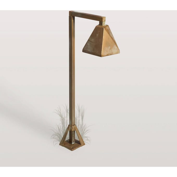 Moretti Luce LED sokkellamp Silva Edge, 50 x 19 cm, antiek messing