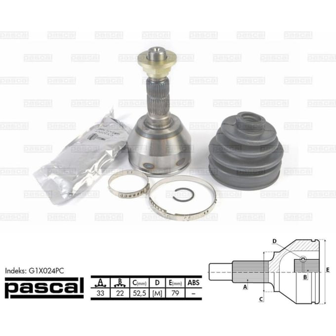 Homokineet reparatie set, aandrijfas PASCAL G1X024PC