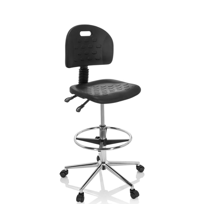 Werkstoel / Werkkruk TOP WORK 23 I PU schuim zwart hjh OFFICE