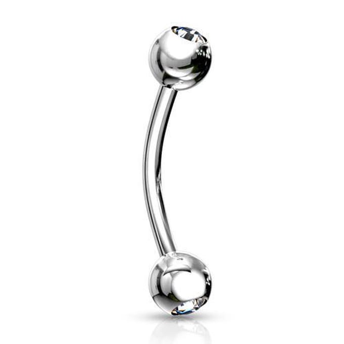 Piercing rond basis steentje extern 1.2x6x3 - zilver - LMPiercings