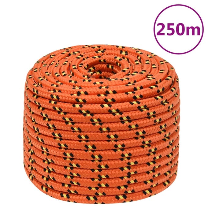 vidaXL - Boottouw - 14 - mm - 250 - m - polypropyleen - oranje