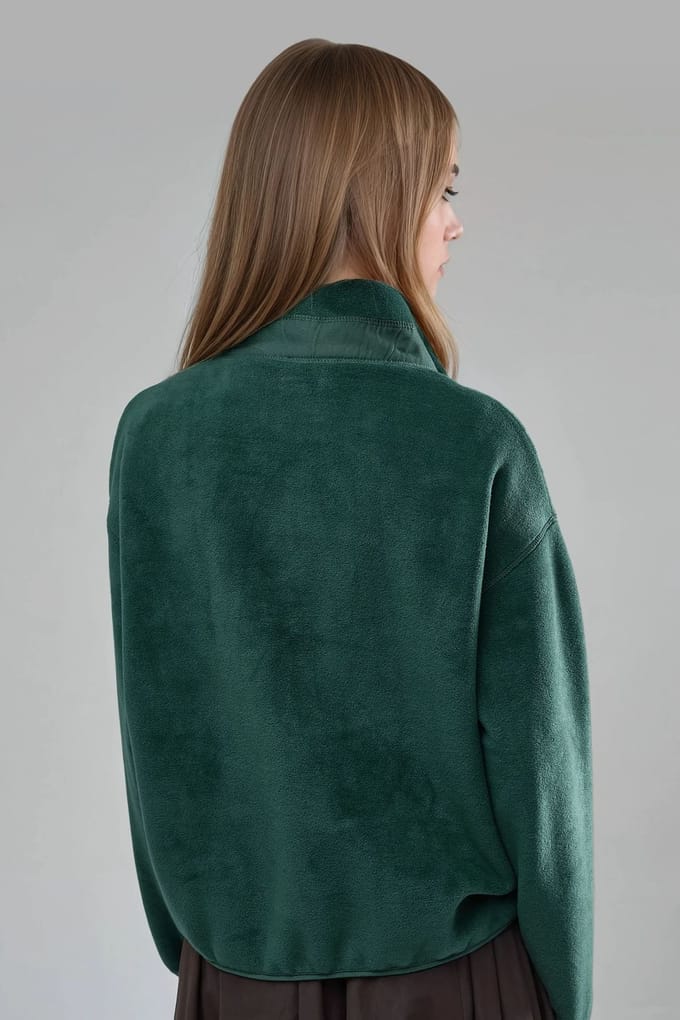 Ritskraag Pluche Gebreid Sweatshirt met Zak