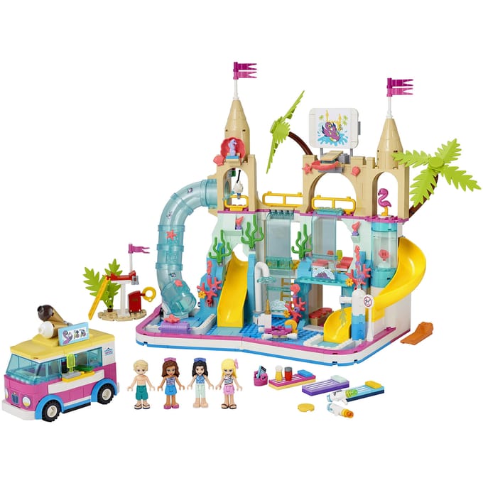 LEGO 41430 Friends Zomer Waterpretpark Set met Stephanie, Emma en Olivia Mini Poppetjes, Constructie Speelgoed voor Kinderen van 8 Jaar