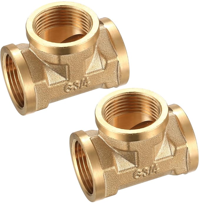Dailygoods- T-stuk 3/4 inch - Messing Connector - 3-weg
