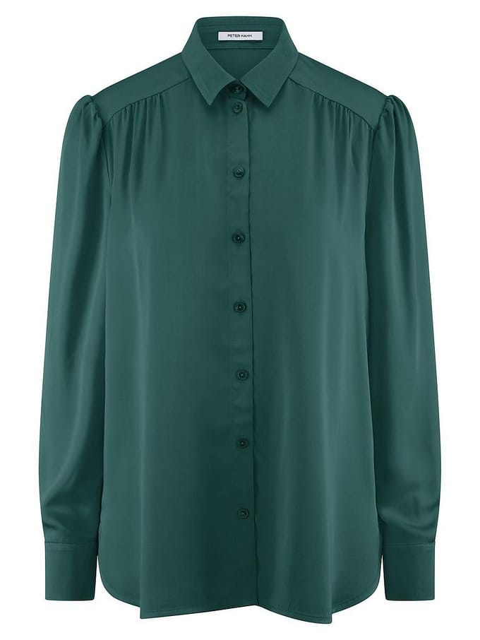 Blouse lange mouwen Van Peter Hahn turquoise