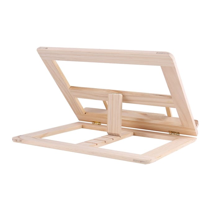 Multifunctioneel Houten Boek Lezen Rek Keuken Kookboek Stand Houder beige
