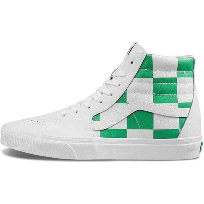 Vans Sk8-Hi 'Leather Check - True White Fern Green' 36