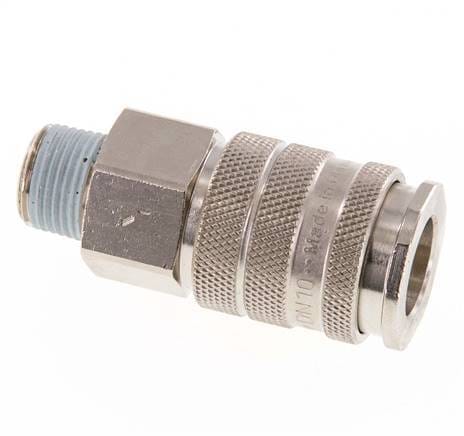 Vernikkeld Messing DN 10 Luchtkoppeling Snelkoppeling R 3/8 inch Buitendraad - CLS10-M-BN-038