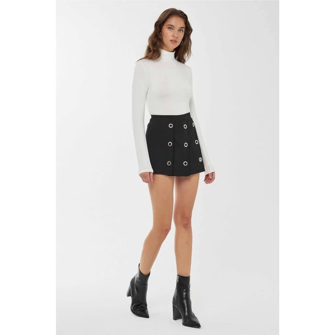 Hoge Taille Plisseerrok Mini