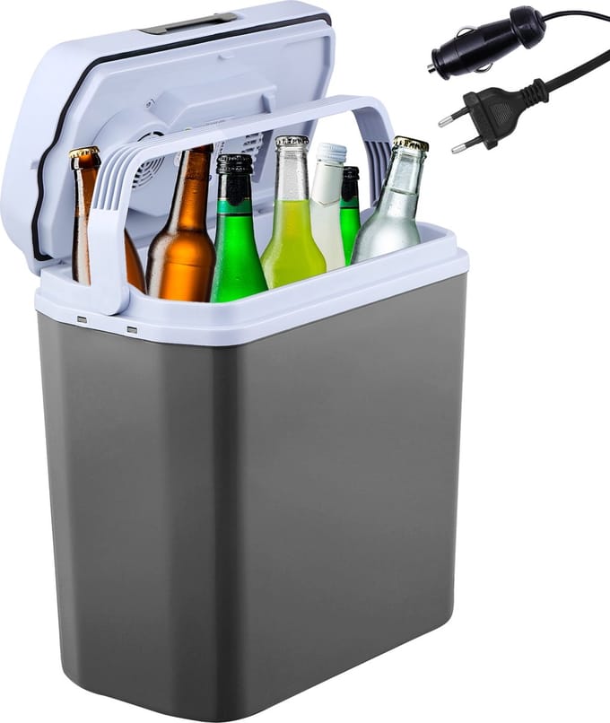 AREBOS Koelbox - Koelbox Elektrisch 12V 230 Volt - Koelbox Auto - 20L - Antraciet