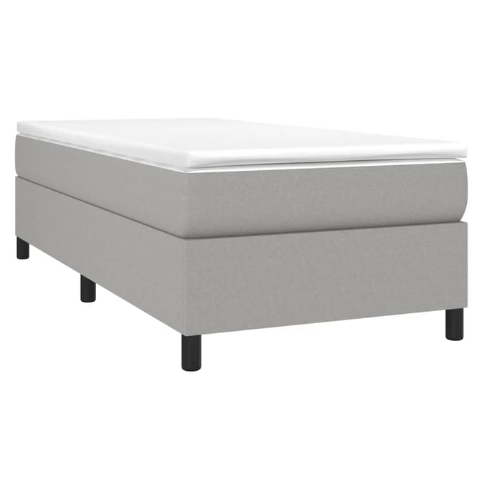vidaXL - Boxspring - bed - 90x190 - cm - stof - lichtgrijs