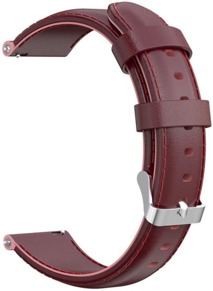 KELERINO. Leren bandje geschikt voor Samsung Galaxy Active / 42 MM - Donker Rood