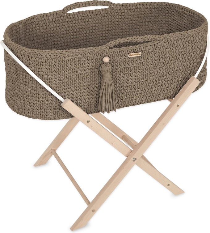 Moses mand BOHO Handgemaakt met standaard - mokka