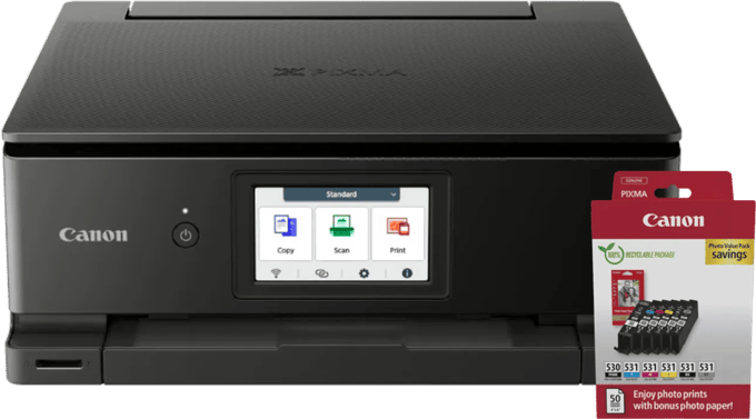 Canon PIXMA TS8750 + 1 set extra cartridges + fotopapier