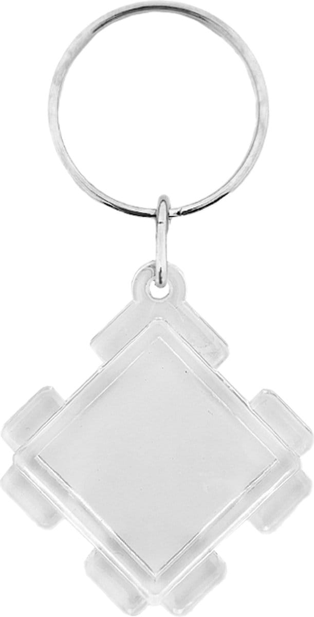 CombiCraft Plexiglas sleutelhanger blanco puzzelblokje 30x30mm - 10 stuks