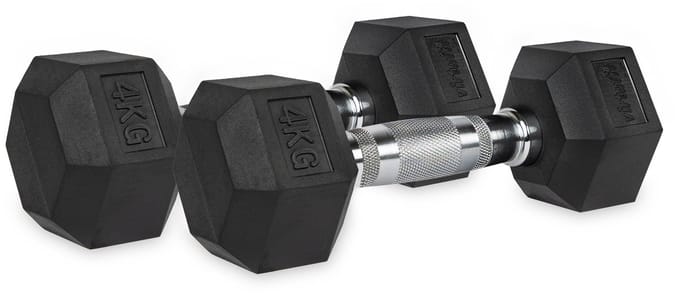 VirtuFit Hexa Dumbbell Pro Set - 2 x 4 kg - Hexagon Dumbbell - Krachttraining - Set van 2