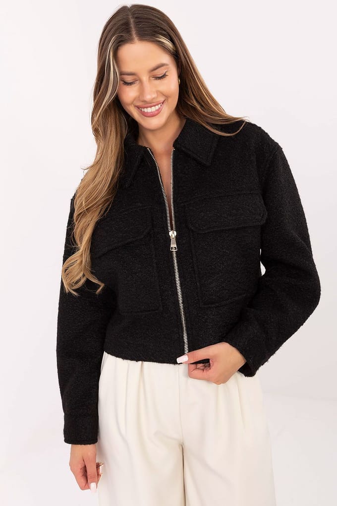 Faux Fur Short Jacket - Black / M