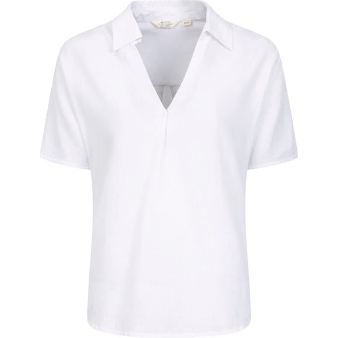 Mountain Warehouse Dames/Dames Breeze II Linnen Shirt Met Korte Mouwen (Wit)