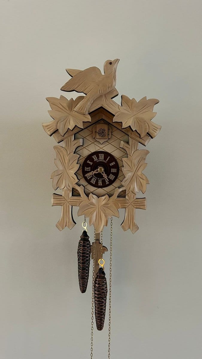 Schneider koekoeksklok 70/9 - vogel - 1 daags uurwerk - 23 cm hoog - blank hout