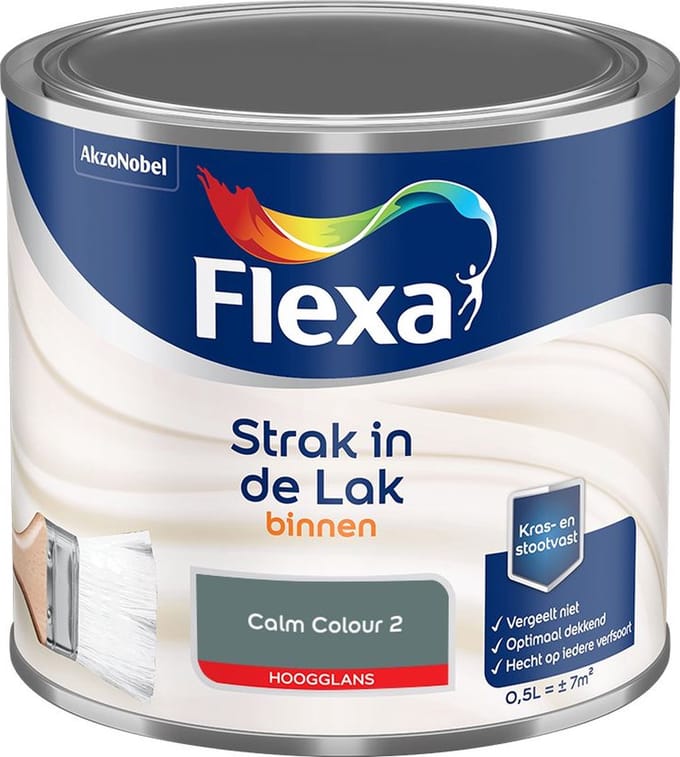 Flexa - Strak In De Lak Binnenlak Hoogglans - Calm Colour 2 - Mengverf - 500 Ml
