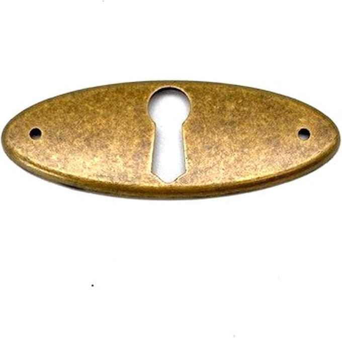 Sleutelplaat Messing antiek ovaal 65x24mm