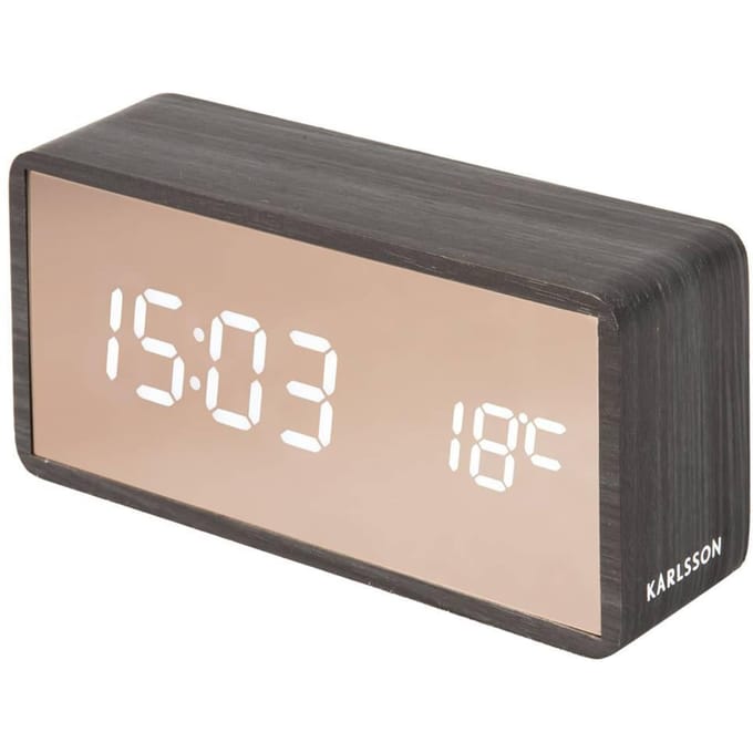Alarmklok Copper Wandspiegel LED | KARLSSON