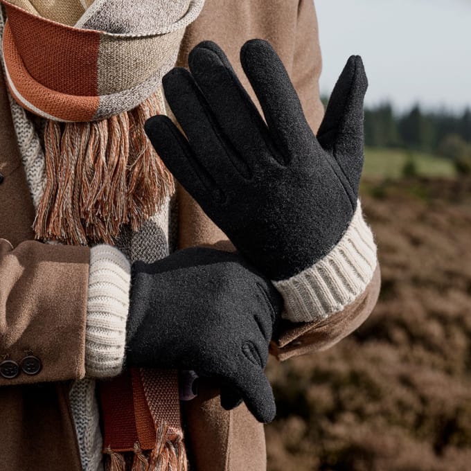 Hiems | Zwarte Wollen Handschoenen
