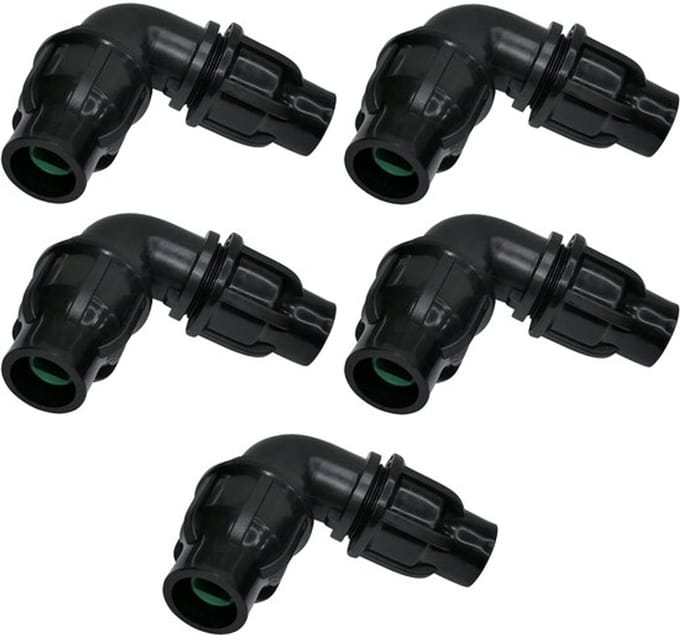 Allecto - Set van 5 Armaturen/Ellebogen 90° - Tuinslangonderdelen