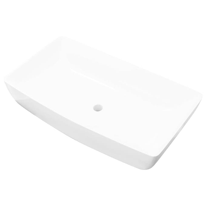 vidaXL - Luxe - keramische - rechthoekige - wasbak - 71 - x - 39 - cm - (wit)