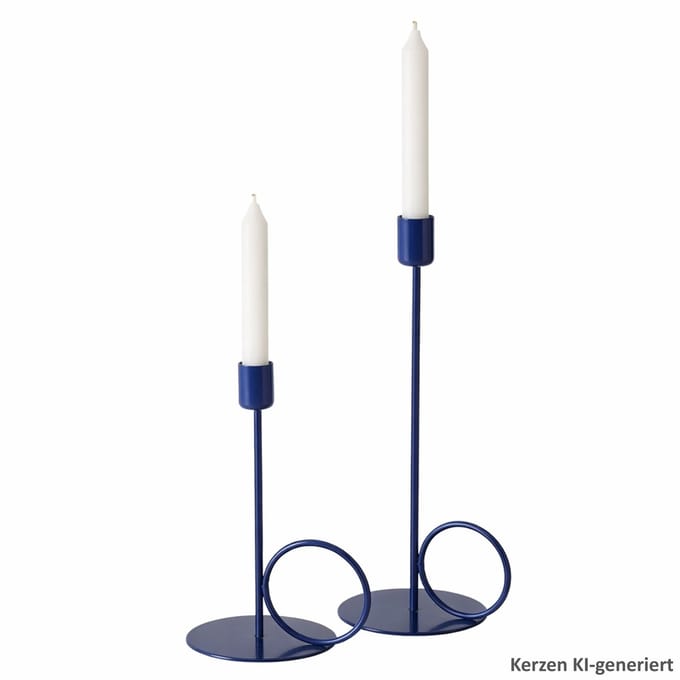 B. Mega 2-delig set kandelaar met handvat blauw ijzer klein & groot – 2045730