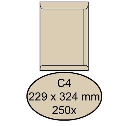 Envelop Quantore akte C4 229x324mm creme kraft 250 stuks