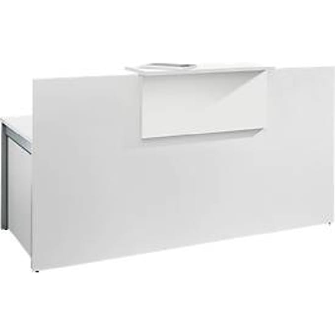 Receptiebalie Come-In - 1 houten blad - recht - breedte 1800mm - wit/wit