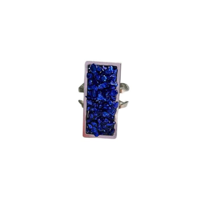 2 Love It - Crush of Silver - dames - ring - verstelbaar - blauw