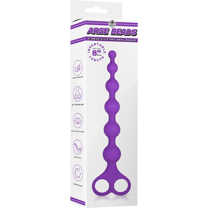 'Ribbed Silicone Anal Beads', 26 cm