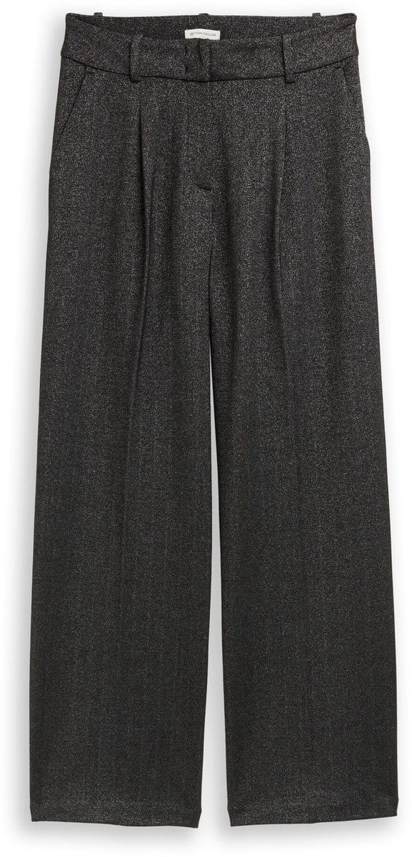 Tom Tailor - TTLEA WIDE broek met glittereffect - Maat 38/32 - glitter fabric