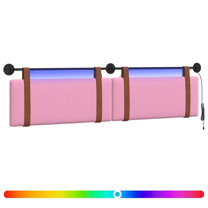 vidaXL - Hangend - hoofdbord - Roze - Antiek - PU