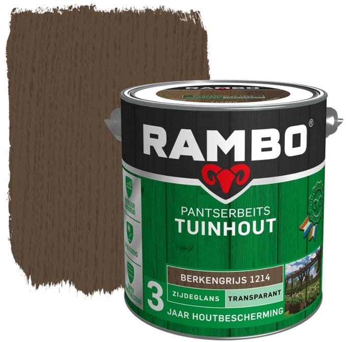 Rambo Pantserbeits Tuinhout Zijdeglans - 2.5L - Berkengrijs
