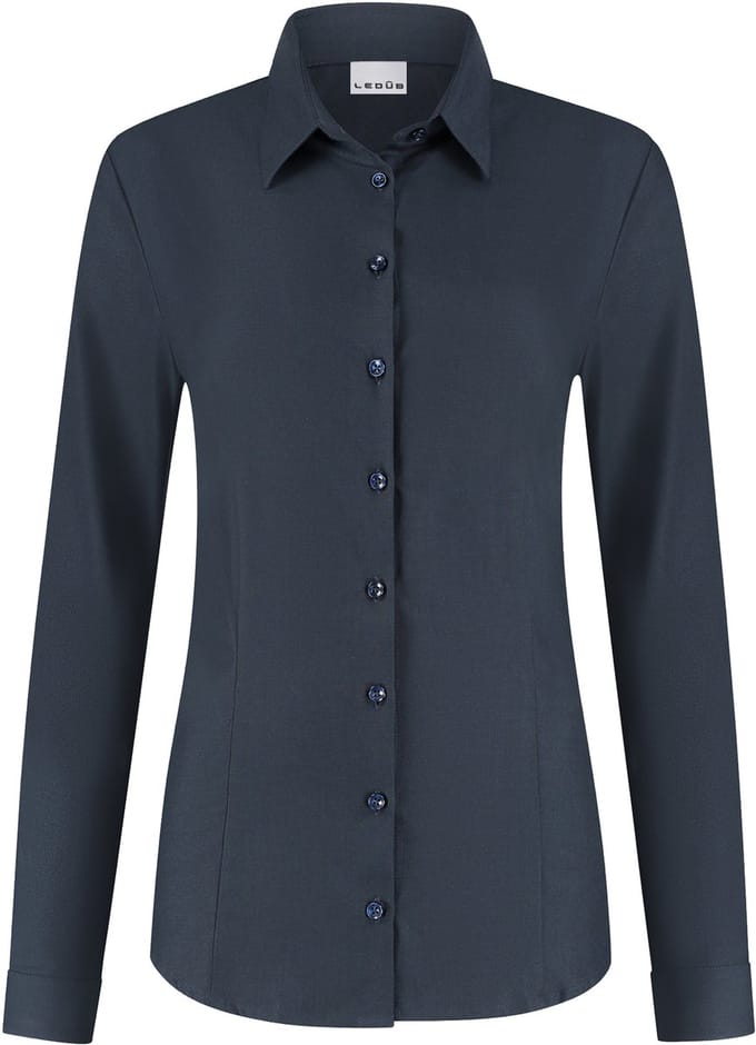 Ledub dames blouse Rosalie - popeline - donkerblauw