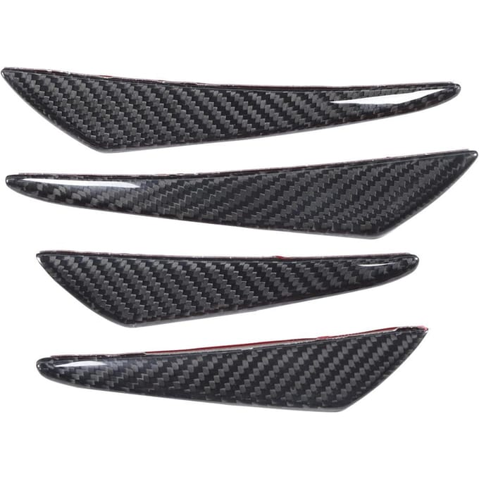 4 Stuks Set Universele Koolstofvezel Bumper Canards Lip Spoiler Geschikt voor Honda black
