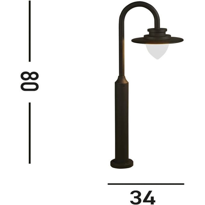 Searchlight LED tuinpadverlichting Texas, IP54, grafietkleurig, hoogte 80 cm
