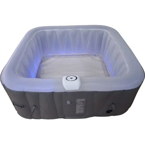 Vierkante 4-persoons opblaasbare spa - Sunspa - Inclusief LED hoofdband - Afmetingen : 155 x 155 cm