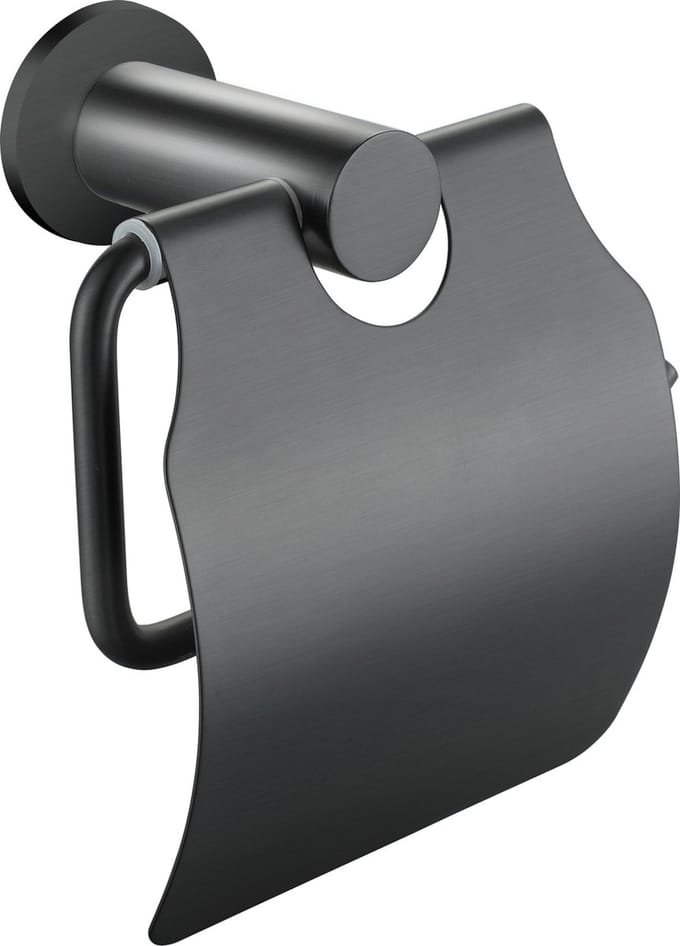 Aloni toiletrolhouder met klep – gunmetal