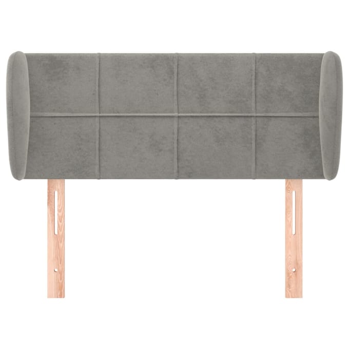 vidaXL - Hoofdbord - met - randen - 93x23x78/88 - cm - fluweel - lichtgrijs