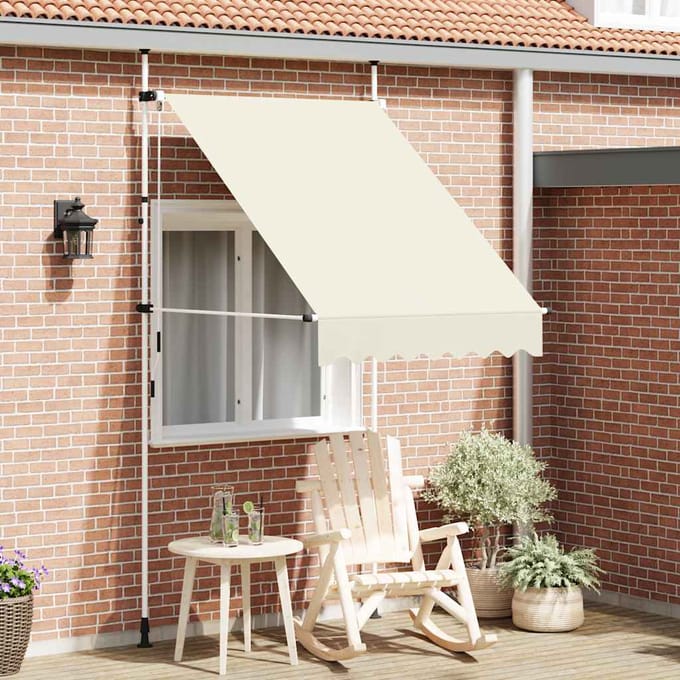 vidaXL - Luifel - handmatig - uittrekbaar - 150 - cm - crème