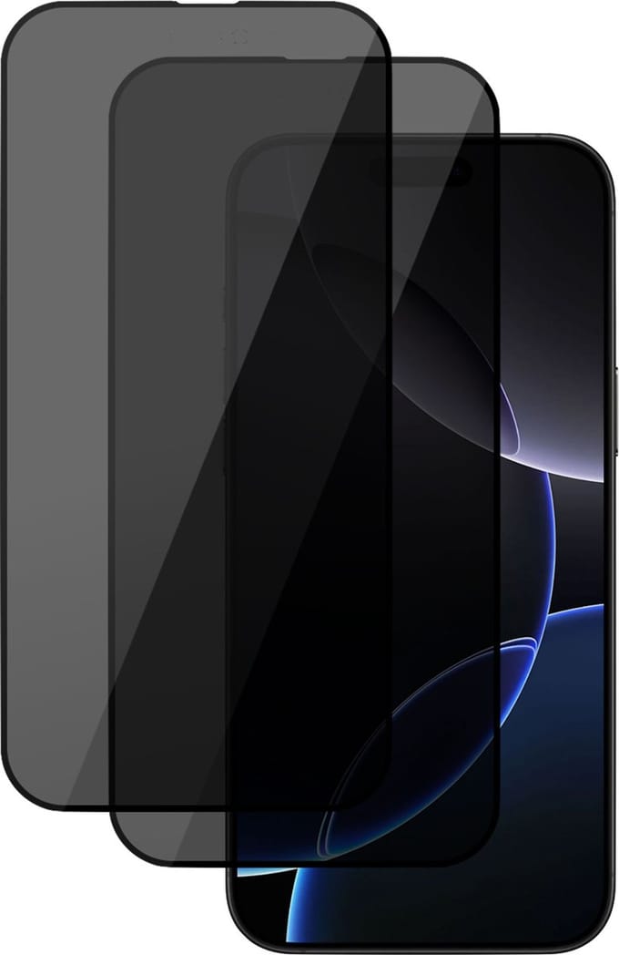 2x Privé Screenprotector geschikt voor Apple iPhone 16 Pro Max Screenprotector - Privacy Beschermglas - Privacy Proteqt+