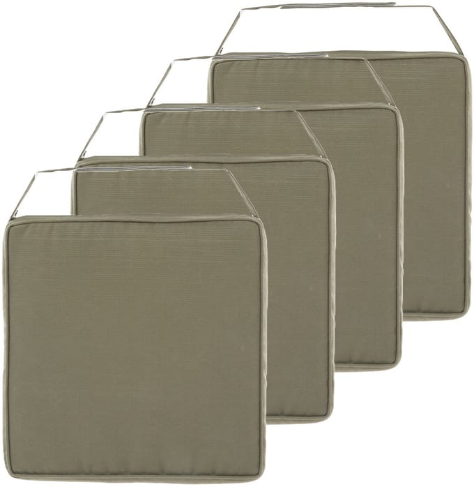Hespiride Stoelkussen Gerona - 4x - 40 x 40 cm - groen - vierkant - polyester - tuinkussen - buiten