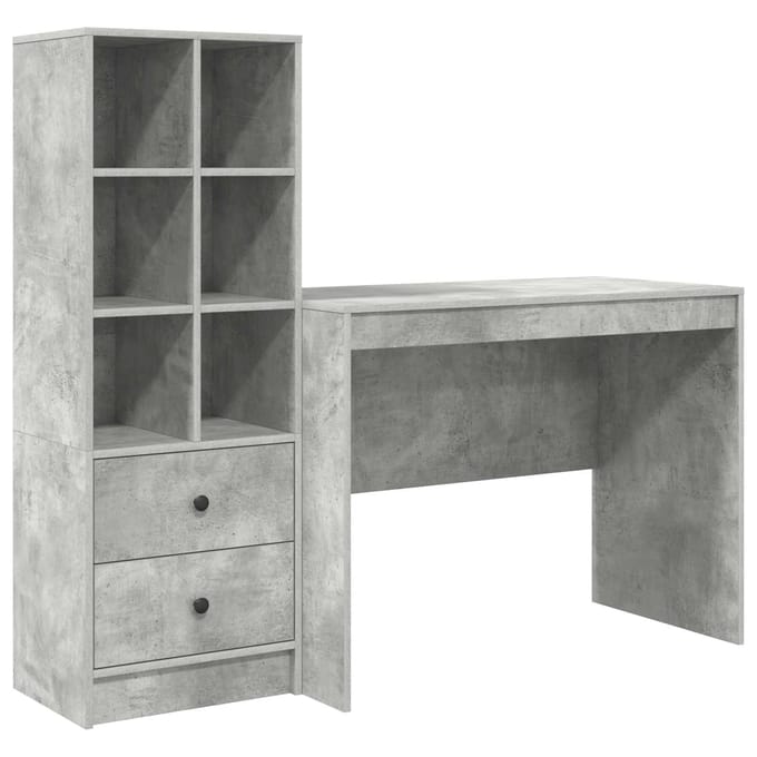 vidaXL - Bureau - Beton - Grijs - 145.5 - x - 50 - x - 127 - cm - 2 - st