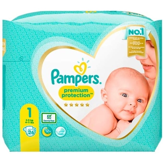 Pampers Premium Protection Maat 1 (2-5 kg) - 26 stuks