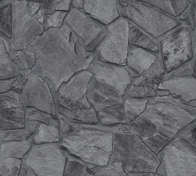 NATUURSTEEN BEHANG | industrieel - Zwart Antraciet Grijs - A.S. Création Elements 2